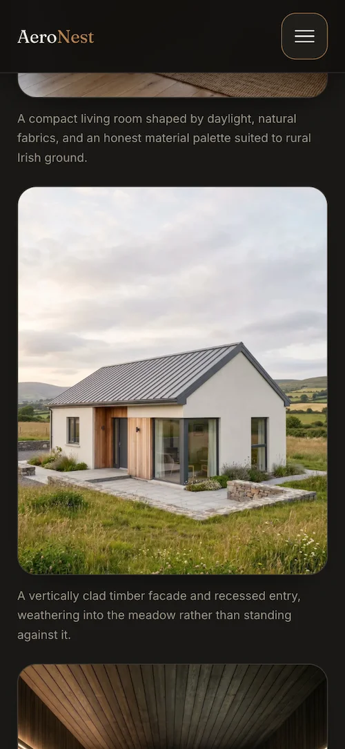 Mobile view of the image gallery section